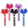 I Like Pins Cheer Bows Keychain Glitter Beautiful Keyfob with Bows Bag Decoration