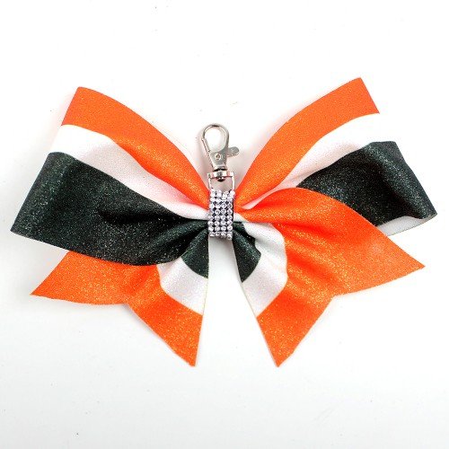 Sport Glitter Cheer Bow Keychain Two Tone Glitter Cheer Keyring Beautiful Boutique Bag Decoration
