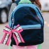 Glitter Cheerleading Hair Bow Keyring with Rhinestone Football Basketball Baseball Cheer Keychain Sporty Bag Boutique Decoration