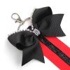 Pin Me Glitter Keychain with Rhinestone Sport Cheer Bow Keyring for Girls Shiny Bag Decoration
