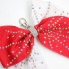 Sport Rhinestone Two Tone Cheer Keychain Glitter Shiny Rhinestone Cheer Bow for Girls Kids Hair Bow Accessories