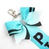 Sport Pin Me Grosgrain Ribbon Hair Bow Keychain Rhinestone Cheer Keyfob Colorful Crown Bag Decoration