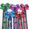 Cheer Pin Me Bow with Rhinestones Cheer Clothes Pins Competition Cheer Glitter Ribbon Keychain Cheer Gift