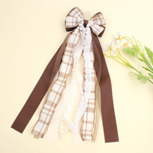 Western Cowgirl Plaid Gingham Pearl Lace Ribbon Bow for Girls Lace Long Streamer Bow Western Cowboy Boot Decor Western Cowgirl Plaid Gingham Pearl Lace Ribbon Bow for Girls Lace Long Streamer Bow Western Cowboy Boot Decor