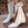 Western Cowgirl Plaid Gingham Pearl Lace Ribbon Bow for Girls Lace Long Streamer Bow Western Cowboy Boot Decor Western Cowgirl Plaid Gingham Pearl Lace Ribbon Bow for Girls Lace Long Streamer Bow Western Cowboy Boot Decor