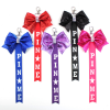 Pin Me Cheer Keychain Glitter Beautiful Keyfob with Bows Bag Decoration