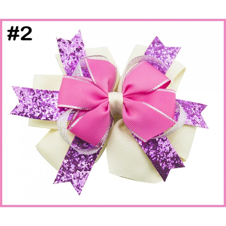 5'' glitter layered hair bows popular shinne girl big bows with glitter ribbon 5'' glitter layered hair bows popular shinne girl big bows with glitter ribbon