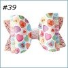 4'' Glitter hair bows with printed leather flower unicorn hair clips 4'' Glitter hair bows with printed leather flower unicorn hair clips