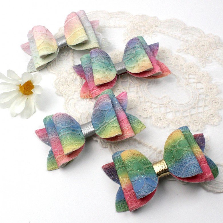 Summer Lace Glitter Hair Bows Girls Colorful Mermaid Glitter Leather Hair Clip Kids Hair Accessories Summer Lace Glitter Hair Bows Girls Colorful Mermaid Glitter Leather Hair Clip Kids Hair Accessories