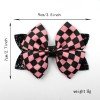 3.5'' Checkered Flag Racing Glitter Hair Bows Kids Checkered Flag Leather Clip Girls Race Car Accessories