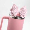 4''Stanley Straw Bow Topper Tumbler Glitter Bow for Stanley Cup Decor Decoration Accessories Glitter Bows for Girls