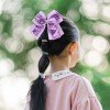 Sequin cheer bow solid color large swallowtail hair bow clips glitter girls hair bow accessories