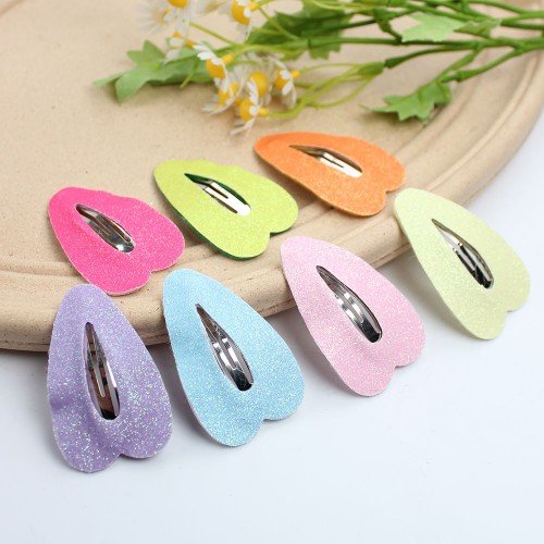 Girls cute colorful BB Hair Clip for Toddler Glitter Leather Baby Hair Clips Kids Hair Accessories