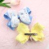 Kids Lace Grosgrain Ribbon Hair Bow Clips Gorgeous Solid Color Lace Hair Clips for Girls Hair Bow Accessories
