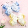 Kids Lace Grosgrain Ribbon Hair Bow Clips Gorgeous Solid Color Lace Hair Clips for Girls Hair Bow Accessories