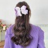 Kids Lace Grosgrain Ribbon Hair Bow Clips Gorgeous Solid Color Lace Hair Clips for Girls Hair Bow Accessories