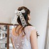 Lace Hair Bow Clips Black and White Tassel Hair Clips for Girls Party Long Streamer Bride Hair Bow Accessories