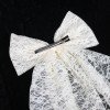 Wedding Mesh Glitter Hair Bow Clips White Tassel Shiny Hair Clips with butterfly Bride Hair Bow Accessories for Party