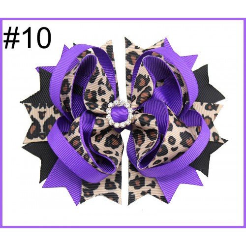 4.5inch leopard prind hair bows