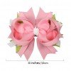 4.5" Polka Dot Loopy Stacked Hair Bow Clips Boutique Hairbows for Kids Girls Toddlers