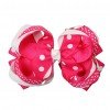 4.5" Polka Dot Loopy Stacked Hair Bow Clips Boutique Hairbows for Kids Girls Toddlers