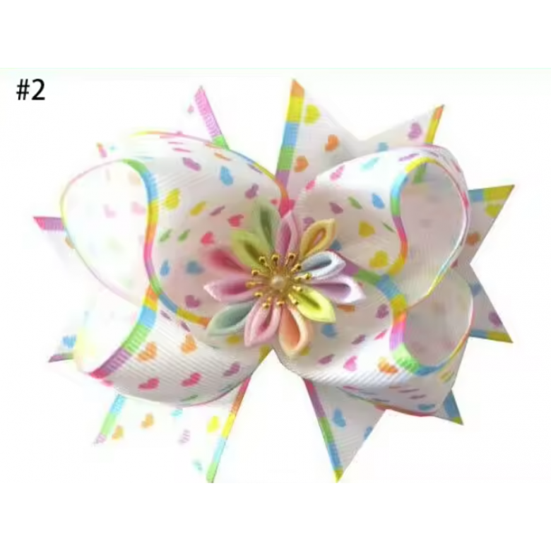 4.5 Girls Lotus Hair Bow Clip Rainbow Flower Colorful Ribbon Hair Clip Baby Hair Accessories 4.5 Girls Lotus Hair Bow Clip Rainbow Flower Colorful Ribbon Hair Clip Baby Hair Accessories