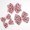 Leopard Hair Bows Set for Girls Boutique Toddler Leopard Printed Ribbon Hair Bow Kids Hair Accessories