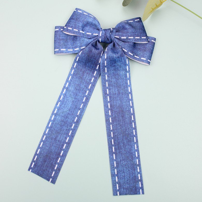 Women Vintage Soft Solid Denim Bow Barrette Big Size Jeans Hair Clips Hairpin Girls Blue Denim Headwear Women Vintage Soft Solid Denim Bow Barrette Big Size Jeans Hair Clips Hairpin Girls Blue Denim Headwear