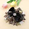 5.7'' Girls Big Leopard Hair Bows Clips Two Tone Rhinestone Leopard Glitter Hair Clip for Girls Kids Hair Bow Accessories