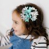 girl handmade korker stacked ribbon hair bow clips with pearls