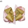 5 Inch Colorful Glitter Big Sequin Layered Ribbon Hair Bows Clip for Baby Girl Accessories1-50