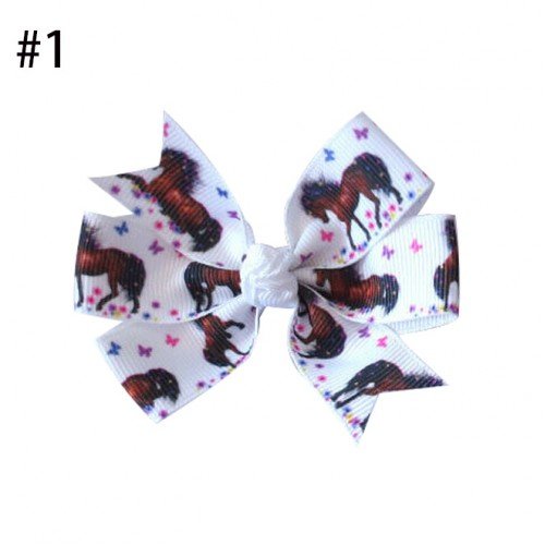 3.25”Rainbow Unicorn Hair Bow Head Clips 1-50