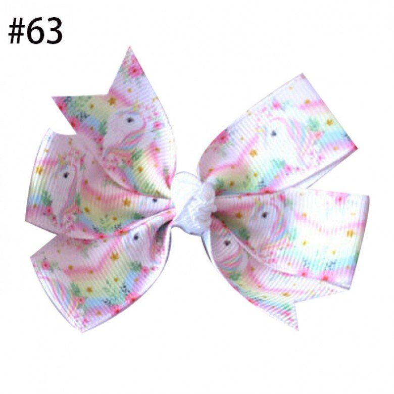 3.25”Rainbow Unicorn Hair Bow Head Clips 51-88 3.25”Rainbow Unicorn Hair Bow Head Clips 51-88