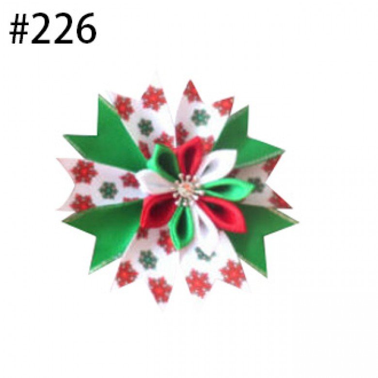 3.5" Fairy ribbon Hair Bow Clip Flower Surprise Halloween Thanksgiving Christmas hair accessories for girls gift225-252 3.5" Fairy ribbon Hair Bow Clip Flower Surprise Halloween Thanksgiving Christmas hair accessories for girls gift225-252
