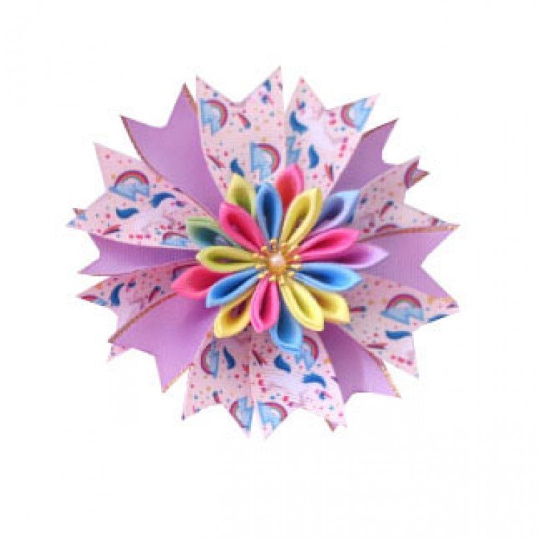 Girl Popular 4.5" Fairy ribbon Hair Bow Clip Flower Unicorn Phnom Penh Ribbon hair clip 48-71 Girl Popular 4.5" Fairy ribbon Hair Bow Clip Flower Unicorn Phnom Penh Ribbon hair clip 48-71