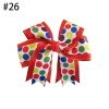 Happy Girls 4.5" Rainbow Cheer Hair Accessories Bow Clip colorful printed ribbon bowknot hair clip 17-46