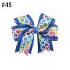 Happy Girls 4.5" Rainbow Cheer Hair Accessories Bow Clip colorful printed ribbon bowknot hair clip 17-46