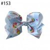 8" Grosgrain Ribbon Rainbow hair bows colorful printed baby girls hair clip