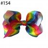 8" Grosgrain Ribbon Rainbow hair bows colorful printed baby girls hair clip