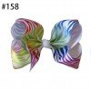 8" Grosgrain Ribbon Rainbow hair bows colorful printed baby girls hair clip