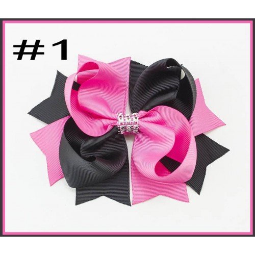 Color-blended bow hairpin for girls ,featuring a diamond-encrusted chain and woven ribbon with a bow.