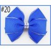 4.5''double layered hair bows silver edge Handmade rhinestone Hair Bows 4.5''double layered hair bows silver edge Handmade rhinestone Hair Bows