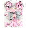 set  hair clip set Cute Hair Accessories Girl round loopy elastic bands  headwear Bow pompom Hairpin hair ring Elastic Headdress