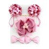 set  hair clip set Cute Hair Accessories Girl round loopy elastic bands  headwear Bow pompom Hairpin hair ring Elastic Headdress