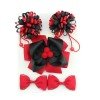 set  hair clip set Cute Hair Accessories Girl round loopy elastic bands  headwear Bow pompom Hairpin hair ring Elastic Headdress