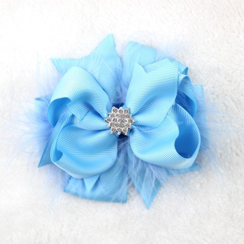 Christmas Snowflake Feather Multi-Layered Bow Christmas Snowflake Feather Multi-Layered Bow