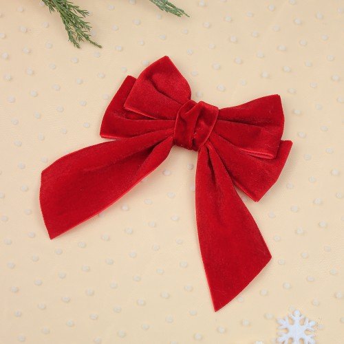 Christmas Velvet Hair Bow Clips with Long Tails, Vintage Large Bowknot Hairpins for Girls, Holiday Winter Party Hair Accessories Christmas Velvet Hair Bow Clips with Long Tails, Vintage Large Bowknot Hairpins for Girls, Holiday Winter Party Hair Accessories