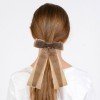 Organza Long Ribbon Hair Bow Clips for Girls, Large Chiffon Bowknot Hairpins