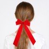 8inch Girls Winter Velvet Hair Bow Happy New Year Velvet Long Tail Sailor Bows Velvet Hair Clips Kids Hair Bow Accessories