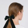 8inch Girls Winter Velvet Hair Bow Happy New Year Velvet Long Tail Sailor Bows Velvet Hair Clips Kids Hair Bow Accessories